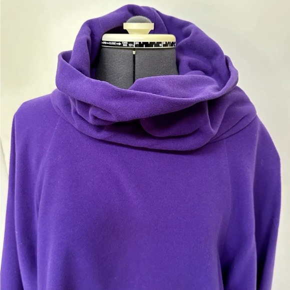VINTAGE 1990s BYBLOS LADIES CASHMERE WOOL PURPLE SWING TOP COWL NECK EU 40 L - Picture 2 of 9